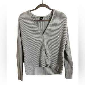 GAP Light Blue Ribbed‎ Button Up Cardigan XL